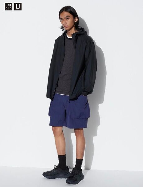 新品 ユニクロU UNIQLO U 2024春夏 SS パラシュートカーゴショーツ 67 BLUE ブルー Lサイズ