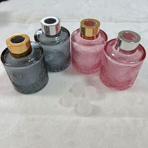ディフューザー 容器 ディフューザーボトル 100ml 4個 ピンク+グレー