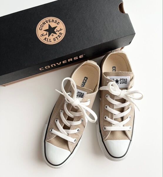 《美品》CONVERSE コンバース ALL STAR オールスター 1CL129 ベージュ 23cm ローカット スニーカー