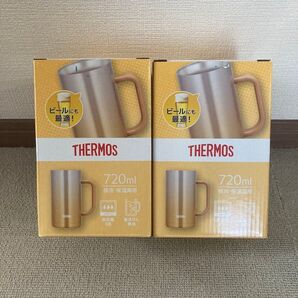 【新品】2個セット サーモス 真空断熱ジョッキ 720ml ゴールド