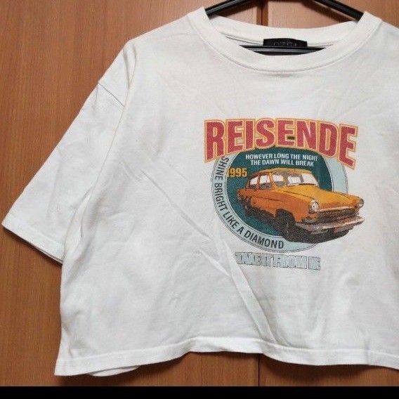 しまむらAveil CHIPCLIP 90年代風 クロップドTシャツ ホワイト