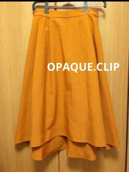 OPAQUE.CLIP 洗える イレギュラーヘムタックスカート オレンジ