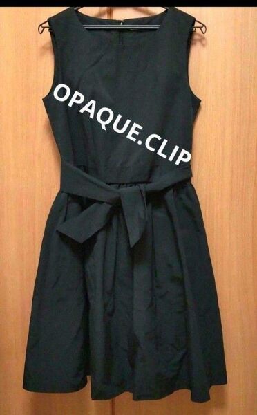 OPAQUE.CLIP ノースリーフレアワンピース ブラック