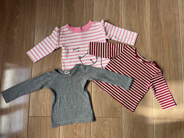 ロンT 長袖 カットソー 80 トップス おまとめ gap 無印 ボーダー 無地