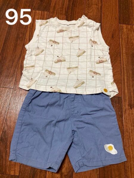 アカチャンホンポ 子供服 セットアップ タンクトップ ハーフパンツ 95サイズ 2点セット くま かわいい 男の子 女の子