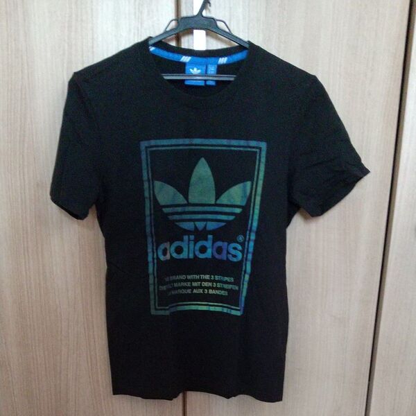 メンズ adidas アディダス Tシャツ 黒 ロゴ