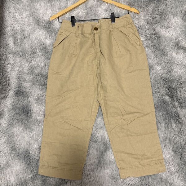 【美品】grove グローブ クロップドパンツ チノパン ボトムス ベージュ Mサイズ レディース 薄手 普段着 仕事着