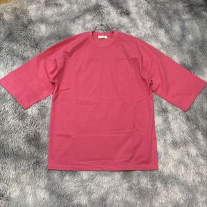 【美品】SENCE OF PLACE センスオブプレイス 半袖 7分袖 シャツ Tシャツ ピンク Lサイズ 普段着 普段使い
