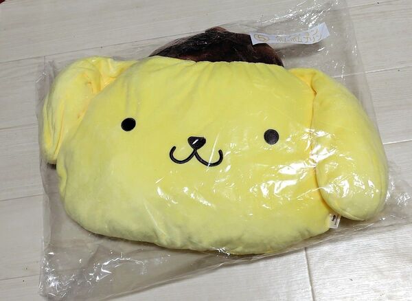 ポムポムプリン サンリオ 当たりくじ ⑤ 大きな クッション ぬいぐるみ 未使用