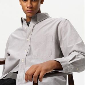 オックスフォードシャツ UNIQLO グレー カジュアル