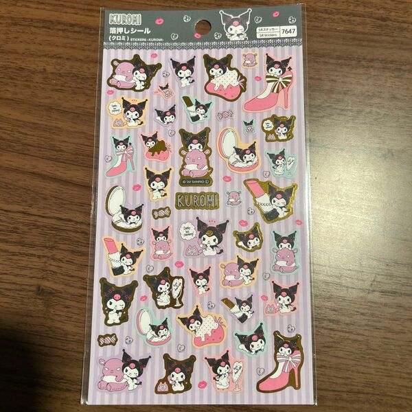 Sanrio サンリオ クロミ 箔押しシール ステッカー ピンク ブラック キャラクター かわいい シート