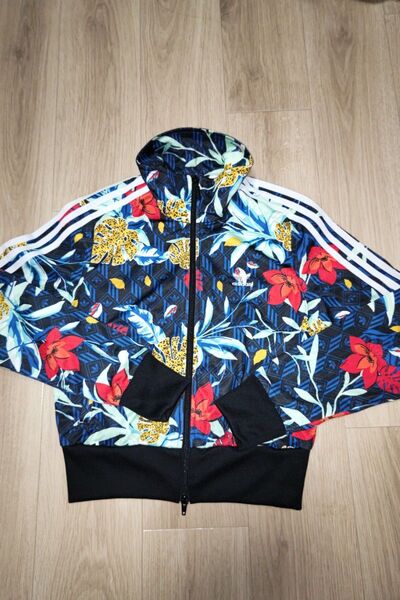 ジャケット 総柄 ボタニカルadidas L パーカー トラックジャケット アディダス トップ ジャージ