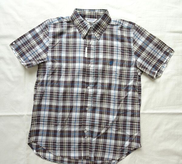 BEAMS BOY★ビームスボーイ★半袖シャツ★ボタンダウンシャツ★チェック柄★ブラウン系★ワンサイズ★新品未使用