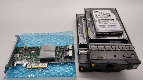 DELL Perc H310 ITファーム書換 HBAカード おまけSAS 1TB HDD + 600GB SAS 1個