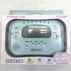 セイコー メトロノーム チューナー STH100 ストップウォッチ機能付き パールブルー