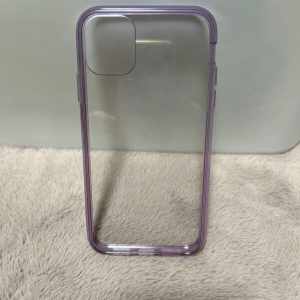 iPhone 11 専用 パープル 透明 クリア ケース
