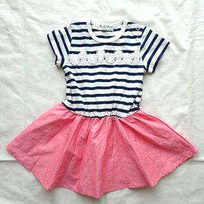 Mialy Mail★ミアリーメール★ドッキングワンピース★半袖★ボーダー柄★90★新品未使用