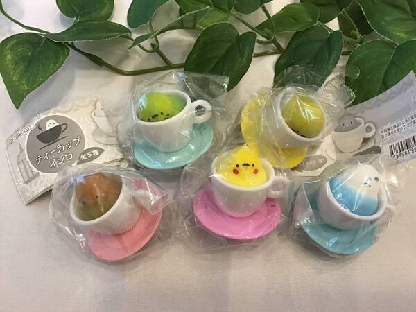 新品 ティーカップインコ マスコット 全5種セット コンプリート セキセイインコ オカメインコ コザクラインコ ガチャ ガシャポン ☆