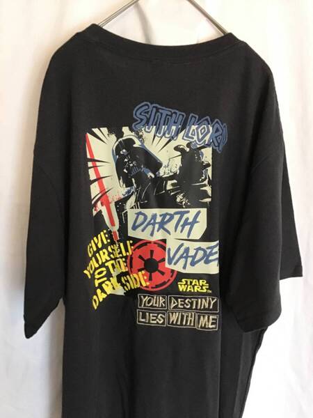 新品 3L STAR WARS ダースベイダー Tシャツ 半袖 黒 ブラック メンズ 丸首 バックプリント スターウォーズ ☆
