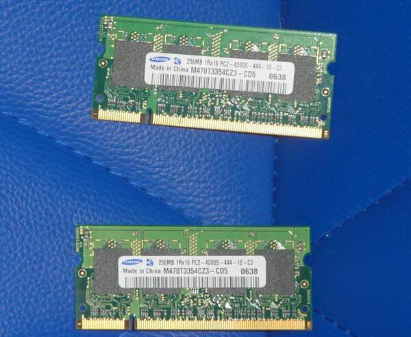 合計512MB DDR2 PC2-4200S DIMM 200pin 533MHz CL3 256MB×2枚 SAMSUNG M470T3354CZ3-CD5