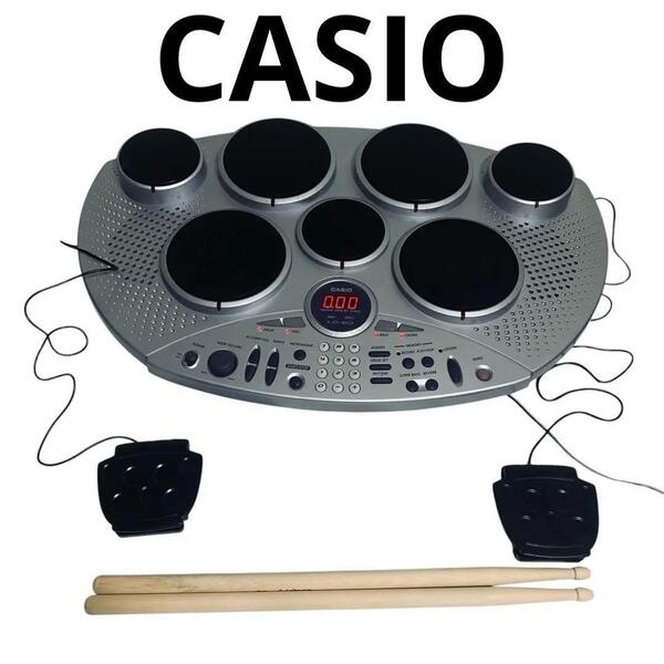 動作品 光ナビ デジタル ドラム LD-80 カシオ CASIO 電子 打楽器 銀 音楽 フットペダル ドラムスティック
