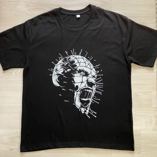 【未使用品】 映画 ヘル・レイザー Hellraiser ホラー MOVIE ムービー Tシャツ ブラック 半袖 トップス L 綿 コットン アメリカ ピンヘッド