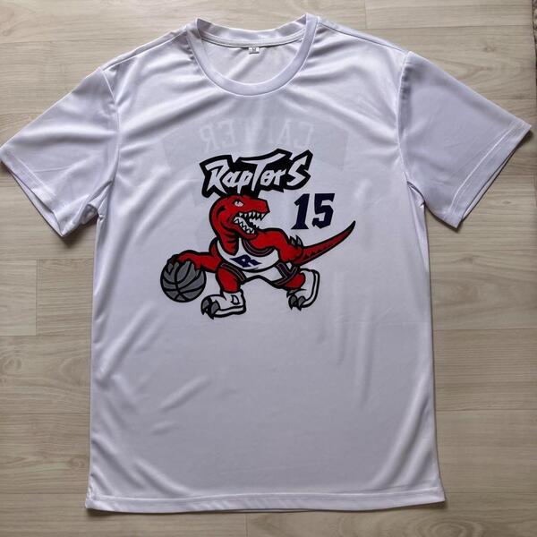 【未使用品】 NBA RAPTORS CARTER #15 ビンス・カーター トロント・ラプターズ Tシャツ ユニフォーム ゲームシャツ ジャージ L 白