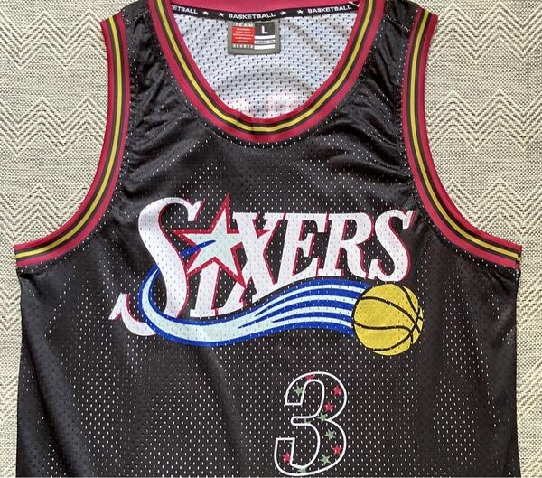 ★未使用品 NBA IVERSON #3 アレン・アイバーソン 76ers SIXERS シクサーズ ユニフォーム シャツ バスケ ジャージ ジョーダン