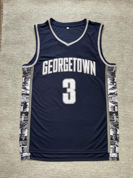 【未使用品】 ジョージタウン大学時代 IVERSON #3 アレン・アイバーソン ★NBA ユニフォーム ゲームシャツ ジャージ L 刺繍 美品