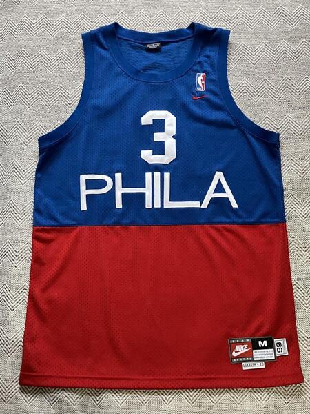 NBA 76ers アレン・アイバーソン IVERSON #3 セブンティ・シクサーズ NIKE製 ユニフォーム ナイキ シャツ タンクトップ ジャージ 刺繍 M