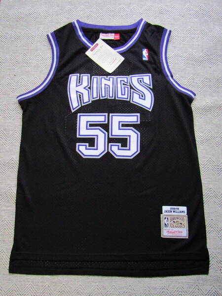 未使用品 NBA KINGS ジェイソン・ウィリアムス ★ サクラメント・キングス ユニフォーム ゲームシャツ ジャージ 刺繍 タンクトップ XL 黒