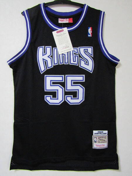 未使用品 NBA KINGS ジェイソン・ウィリアムス ★ サクラメント・キングス ユニフォーム ゲームシャツ ジャージ 刺繍 タンクトップ L 黒