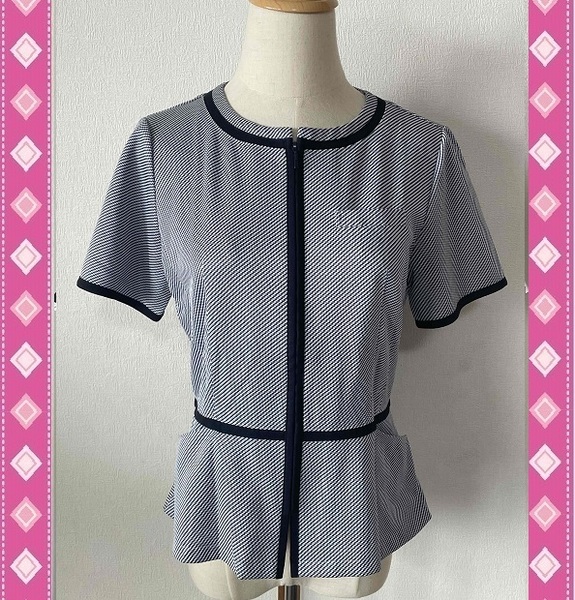 ※Bランク※【中古】SELERY_11号オーバーブラウス(ネイビー)50531/セロリー/かわいいOL会社制服/おしゃれ事務服