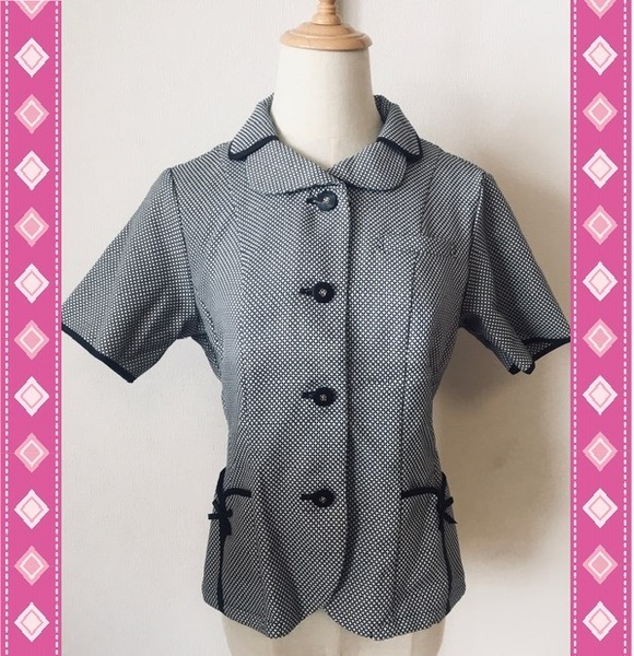 ※Dランク※【中古】FOLK_11号_オーバーブラウス/FB71009/半袖シャツ/フォーク/かわいいOL会社制服/おしゃれ事務服