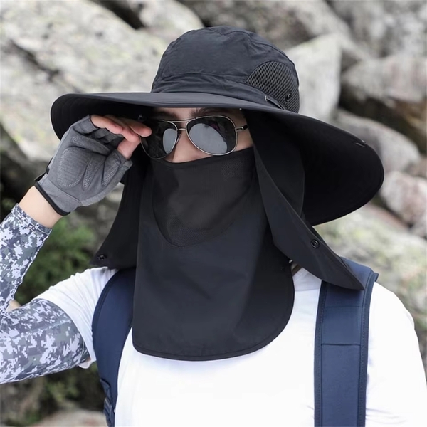 日除け帽子 男女兼用 UVカット つば広 紫外線対策 サファリハット 折りたたみ 吸湿速乾