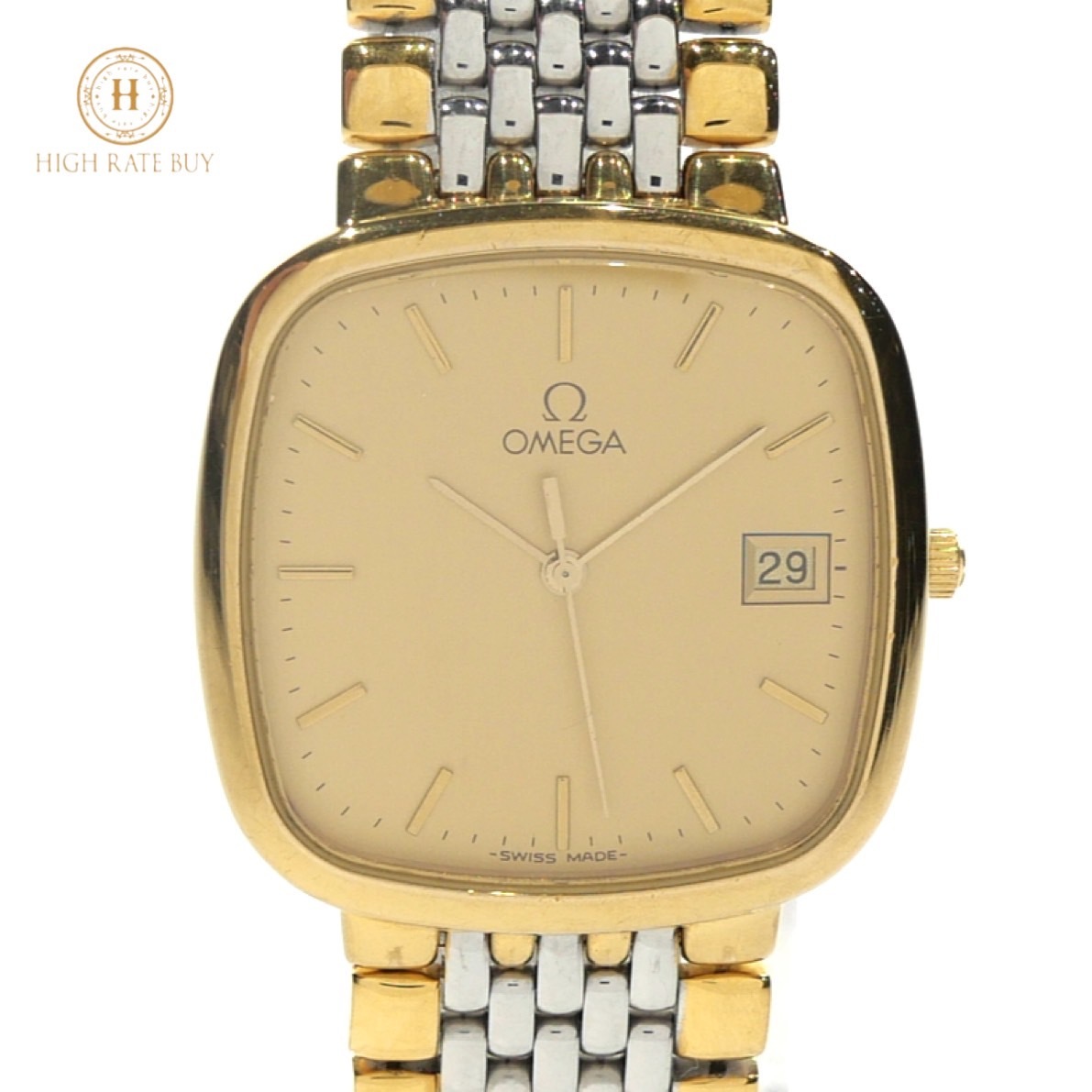 【美品·稼働】OMEGA De Ville クオーツ腕時計 金銀コンビ DE VILLE オメガ デビル クォーツ レディース 腕時計 コンビ