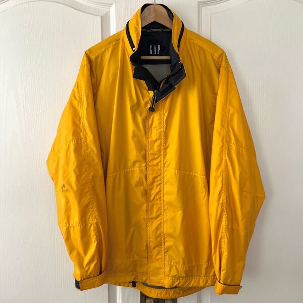 GAP ギャップ ナイロン ジャケット ブルゾン オールド デカタグ M Lサイズ相当 イエロー 90s ジャンパー ヴィンテージ