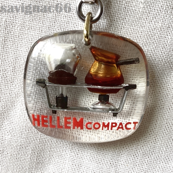 60年代 フレンチキーホルダー ブルボン HELLEM COMPACT パーコレータ― コーヒー ★ 60s フランス vintage カフェ メーカー サイフォン
