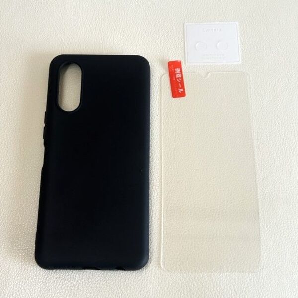 【3点フルセット】arrows We2 F-52E FCG02 ブラックケース+画面保護ガラス+カメラレンズ保護ガラス TPU ブラック 画面保護 アローズ