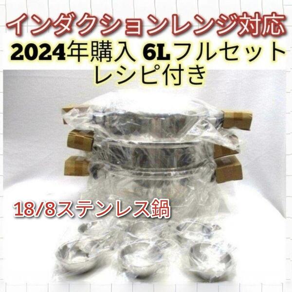 新品 アムウェイ IH対応 2024年購入フルセット 6L 鍋 Amway↓