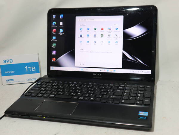 Core i7 ★ クワッドコア ★ VAIO ブラック★ win 11 ≪ 爆速仕様 ≫メモリ16G/新品SSD1TB /WiFi/WebCam/Blu-ray/office 2024