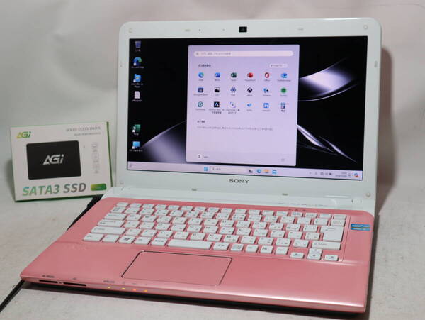 Core i7 ★ クワッドコア ★ VAIO ピンク ★ win 11 ≪ 爆速SSD 仕様 ≫メモリ16G/SSD1TB(新品) /Bluetooth/WiFi/WebCam/DVD/office 2021