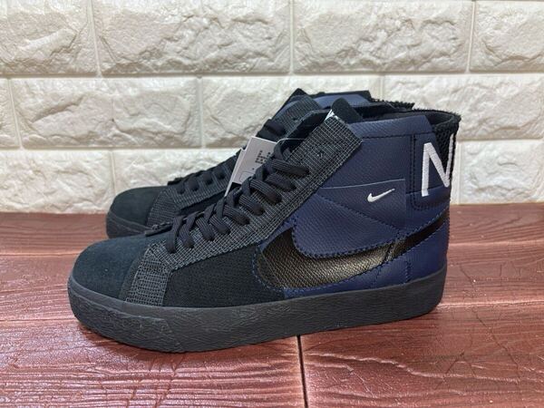 新品 定価13200円 26㎝ ナイキ SB NIKE SB ZOOM BLAZER MID PREMIUM ズーム ブレーザー ミッド プレミアム ミッドナイトネイビー