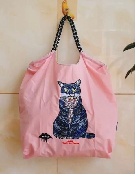 猫ちゃん刺繍がかわいいバッグ エコバッグ 大容量 軽量