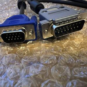 X68000/PC-88/PC98★アナログRGB / D-SUB15ピン 2列(オス)から3列(オス)の変換VGAケーブル (新品部品で作成)