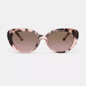 送料込●新品●価35200円 COACH キャットアイサングラス ピンクトータスB レディース サングラスケース付き 度なし コーチ