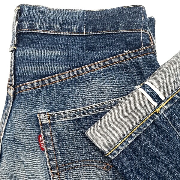 リアルヴィンテージ加工◆Levi's 66501◆W31日本製復刻ジーンズ501XXビッグEリーバイス赤耳BIGEメンズデニムパンツレプリカLVC 1049