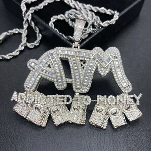 【新品】ドル 札束$ATM ネックレス シルバー ロープ チェーン ビック ペンダント hiphop ブリンブリン アイス