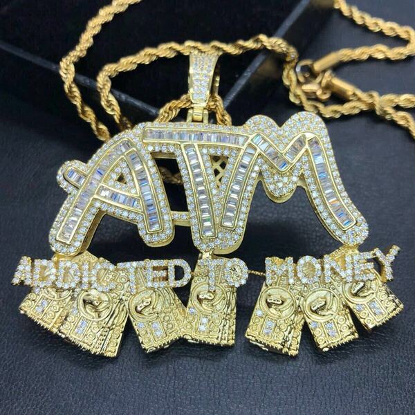 【新品】ドル 札束$ATM ネックレス ゴールド ロープ チェーン ビック ペンダント hiphop ブリンブリン アイス