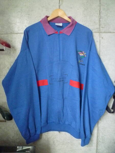 【激レア】70s~80s フランス製 Ventex adidas アディダス 襟付きスウェットシャツ ヴィンテージ vintage 90s